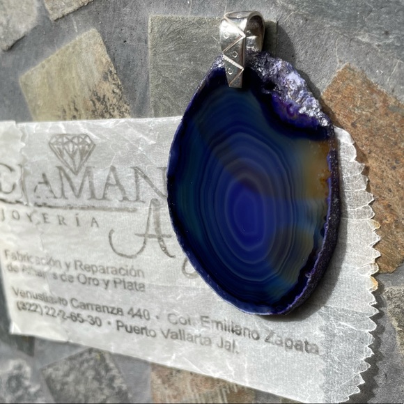 Agate S925 sterling silver pendant - Picture 6 of 9
